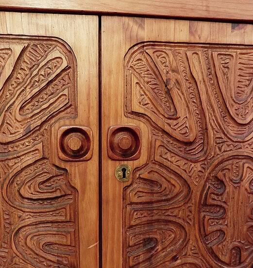 Mid-century Brutalist solid wood Sideboard