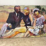 Family portrait signed Patrice Landauer