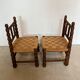 Paire de chaises basses en bois tourné