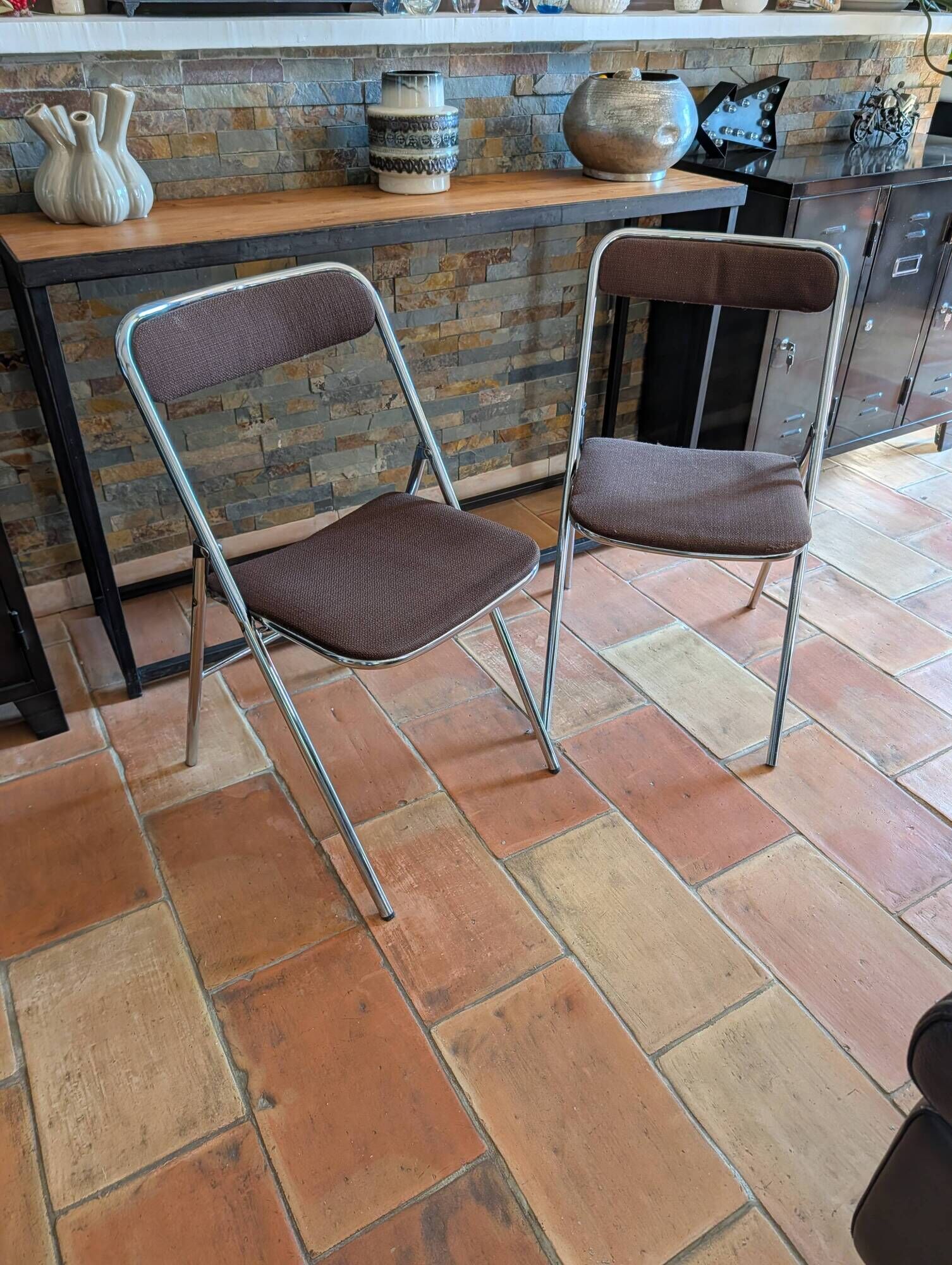 Paire de chaises pliantes Jean Sauvignet
