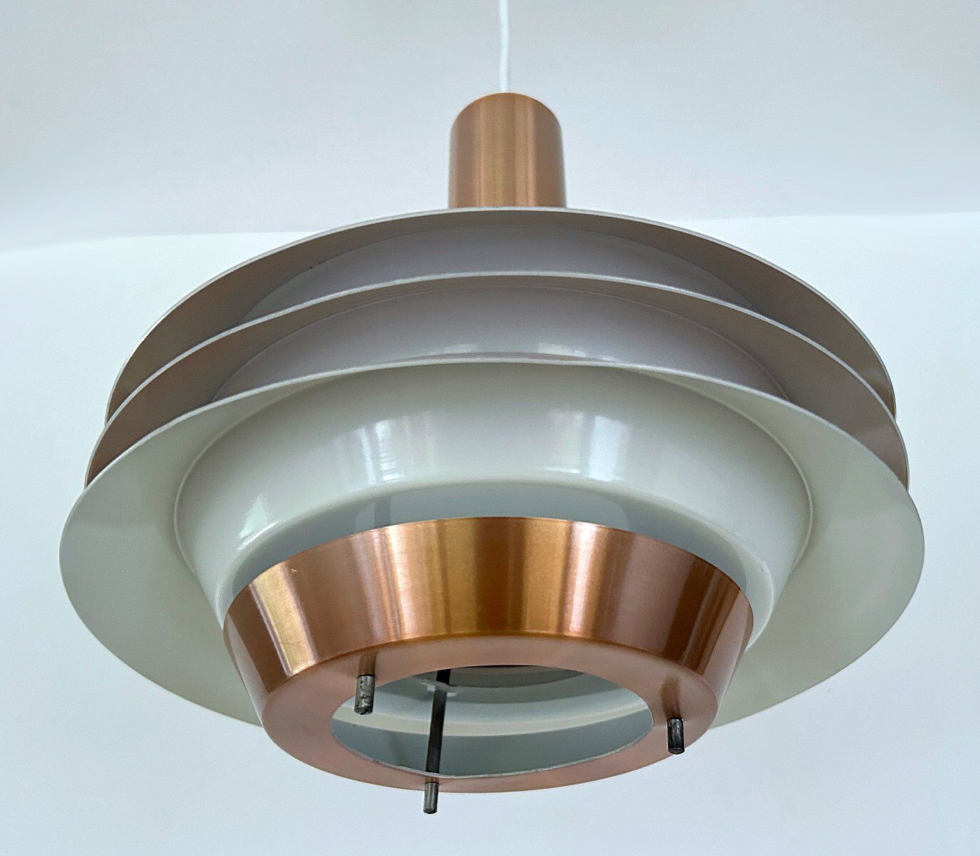Mid-century modern Danish copper pendant light, 1970s