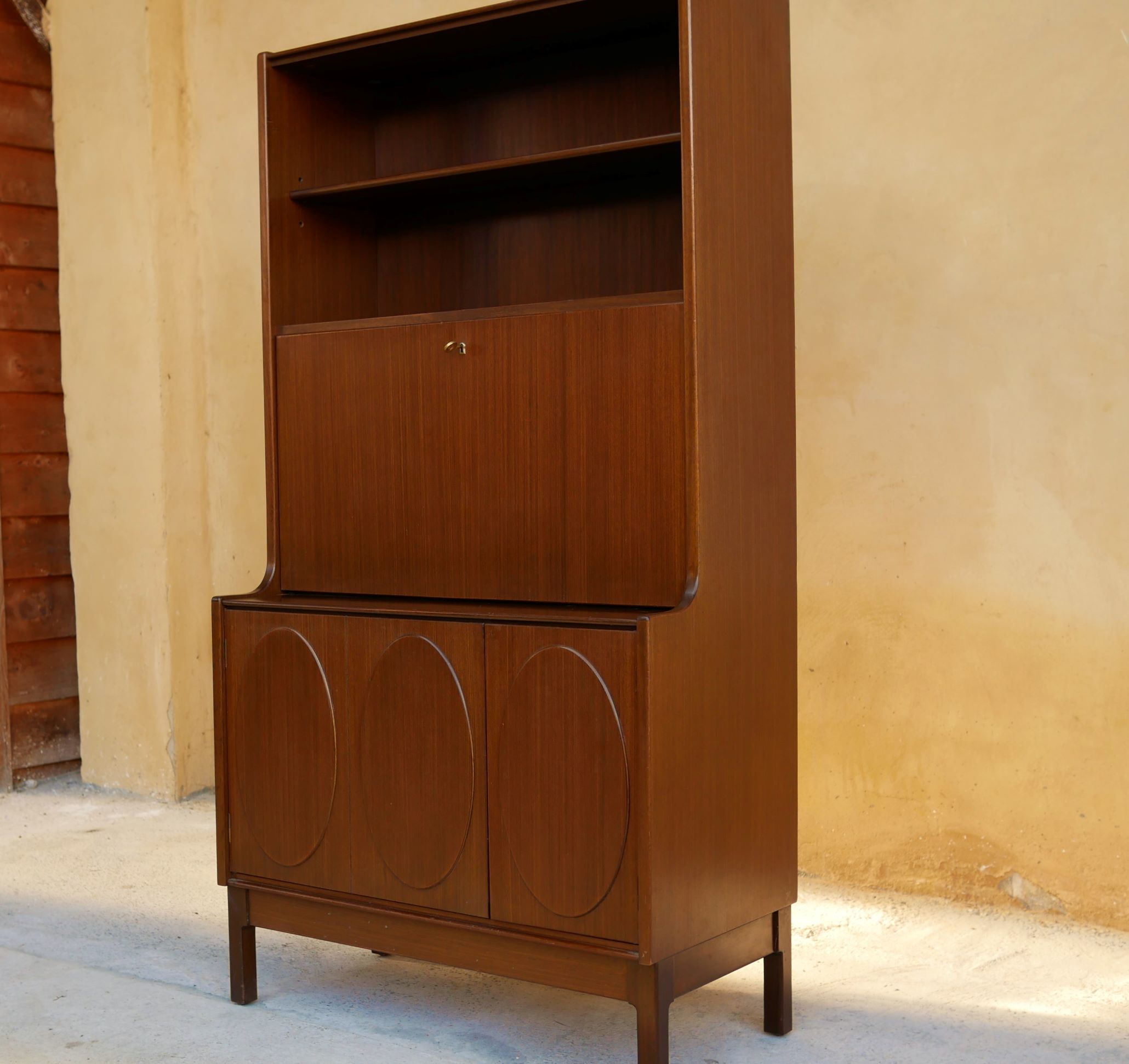Vintage teak secretary furniture by Roche Bobois editions