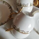 8 Art Deco Sigismond Maas cups Limoges porcelain