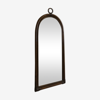 A rattan and bamboo mirror