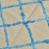 6x9 Beige & Blue Handmade Moroccan Rug, 185x282Cm SK 7339