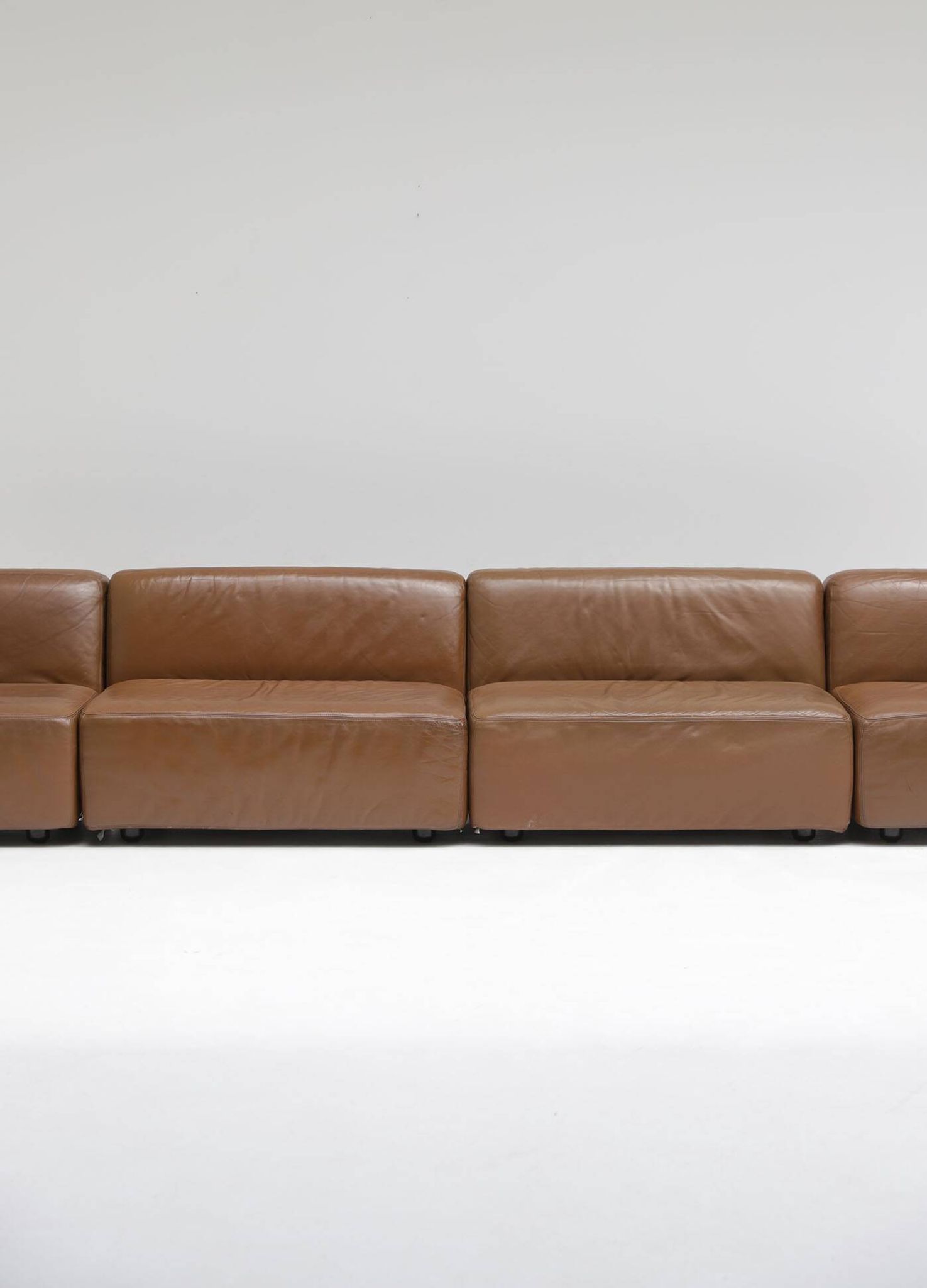 Canapé en cuir modulaire, fabriqué par Durlet, Belgique, années 1970.