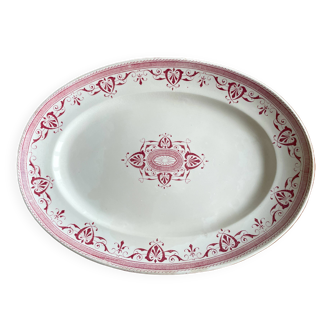 Plat de service ancien en faïence de Creil & Montereau