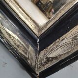 Mirror Louis-Philippe black wood and silver carved