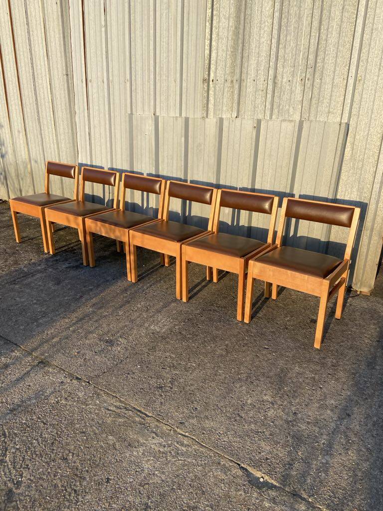 6 chaises bois et skaï