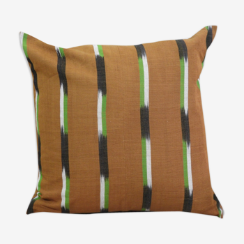 Brown ikat cushion cover