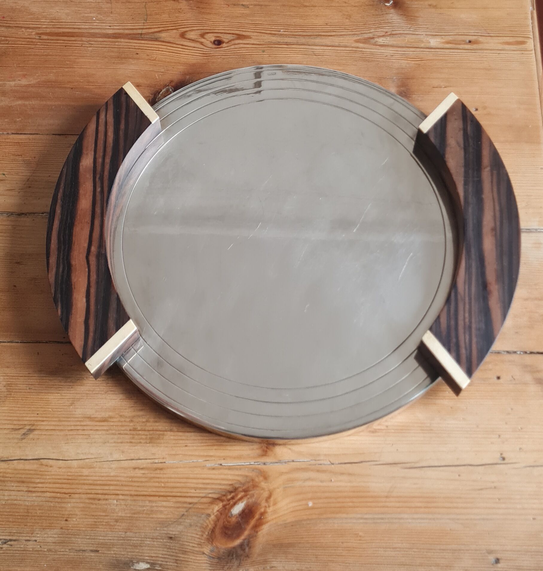 Plateau art déco en métal argenté