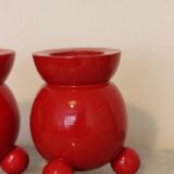 Pair of Swedish Dala Ball Candle holders