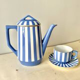 Large Fox Trott Sarreguemines coffee pot in art deco earthenware, 1930s vintage