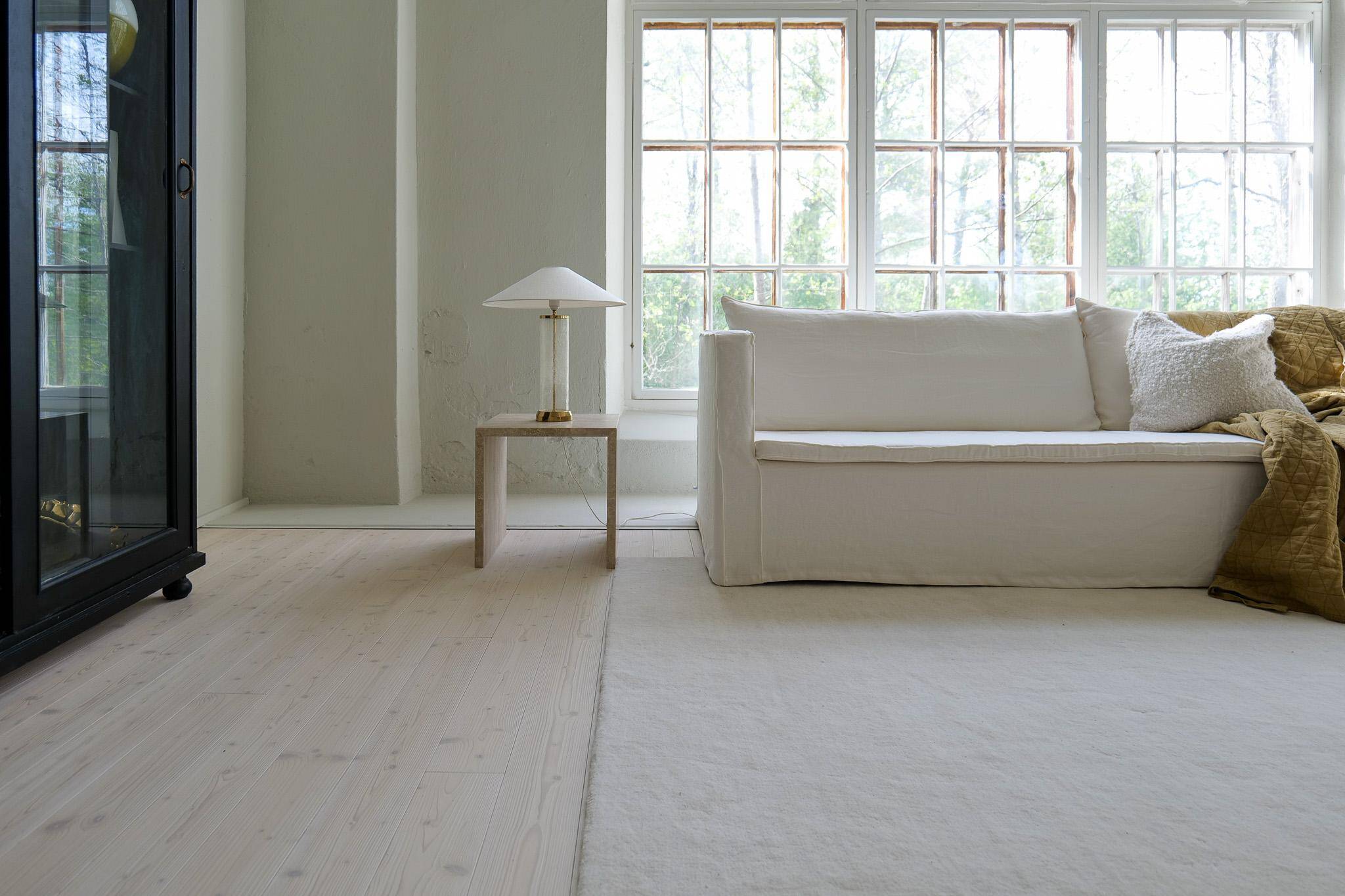 Mid-century glass and brass table lamp Bergbom B-019 Sweden 1960s