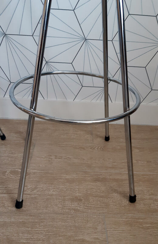 Series of 4 nuta chrome stools