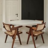 Wooden and rattan cane chair