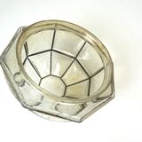 Mid Century Glashütte Limburg Ceiling Lamp Glass & Brass Germany 1960
