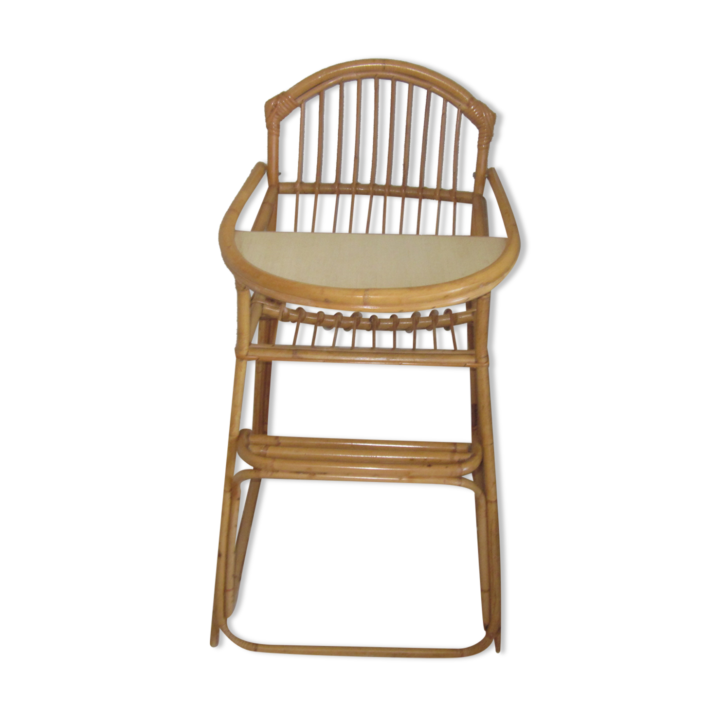 High chair child rattan of the years 60