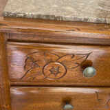 Old 4 drawer chest of drawers with marble top