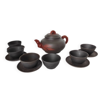 Service à thé chinois dans un coffret