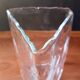 Large vintage crystal triangular transparent vase