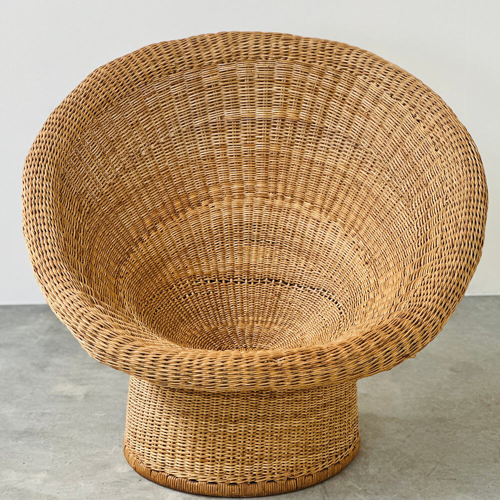 Egon Eiermann E10 wicker lounge chair, Germany, 1960s