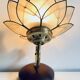 Vintage mother-of-pearl and brass flower wall lamp