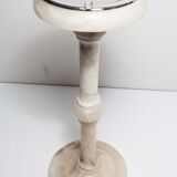 1930 white marble and chrome ashtray
