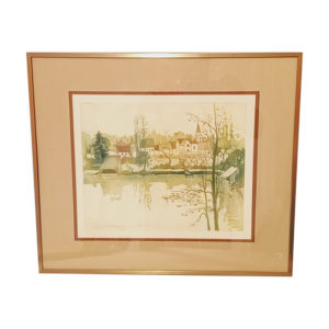 Aquarelle Maison au bord de l'eau