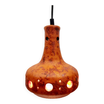Fat Lava keramiek hanglamp, oranje tinten, jaren 50