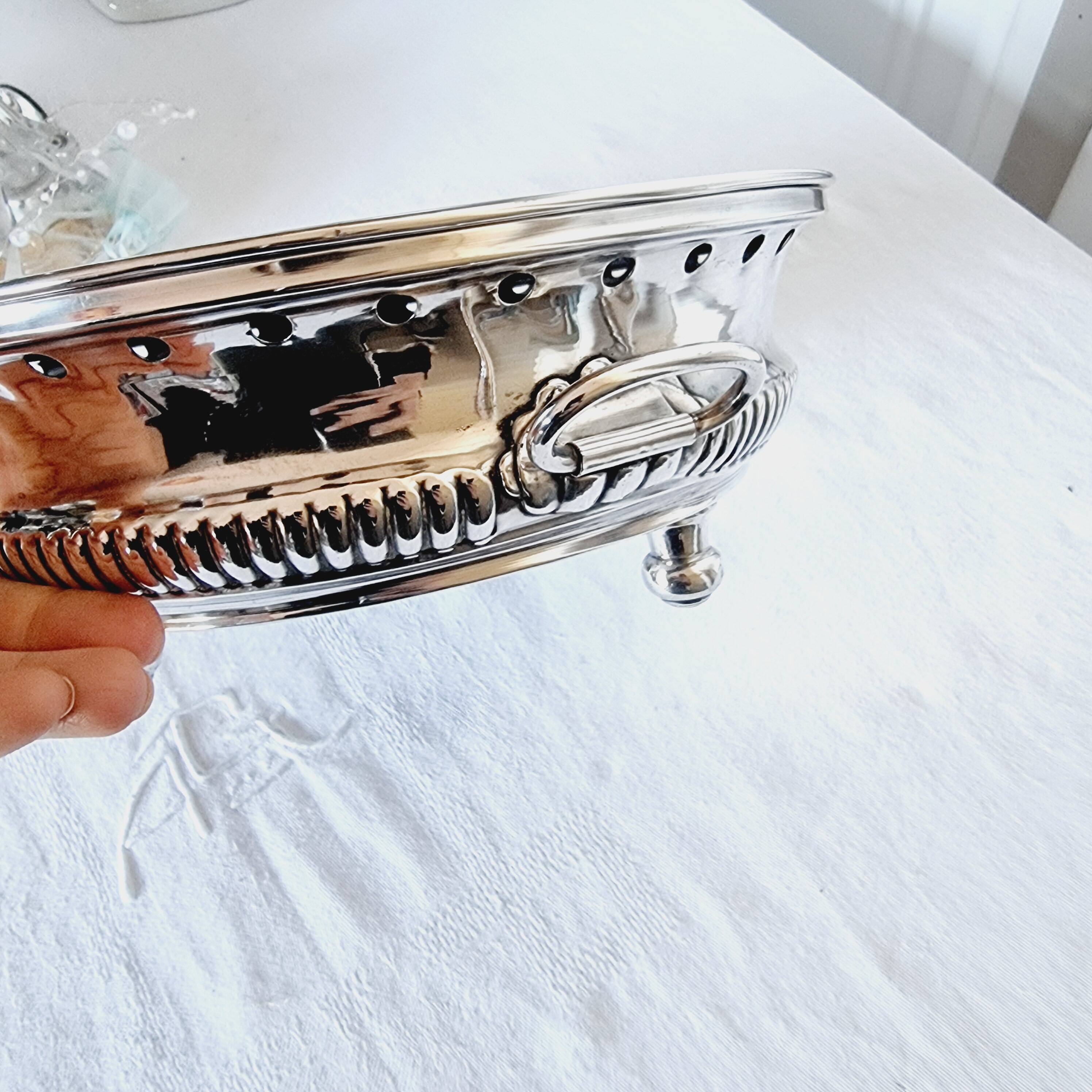 Neoclassical Style Plate Warmer Tray in Silver Metal dating from the 1950s