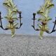 Pair of 86cm castle sconces in gilded wood from the 1940s