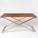 Tabouret en acier brossé et cuir cognac par Michael Christensen