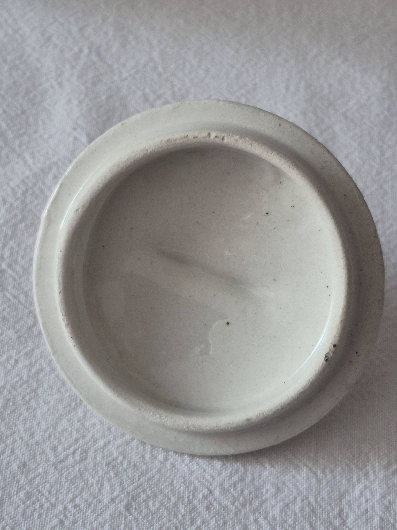 Covered sugar bowl half-porcelain Lunéville Keller and Guerin A587