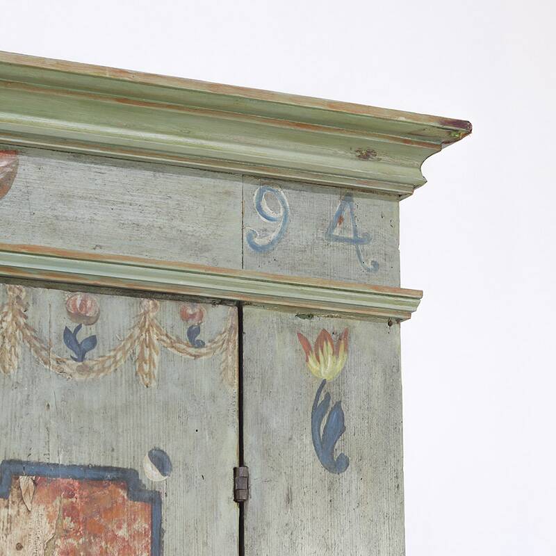 Cabinet de mariage peint, art populaire de ferme, 1794