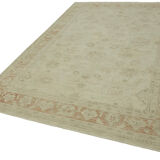 Hand-knotted persian vintage 1970s 196 cm x 295 cm beige wool carpet