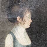 Pair of portraits, man, woman, early 19th century