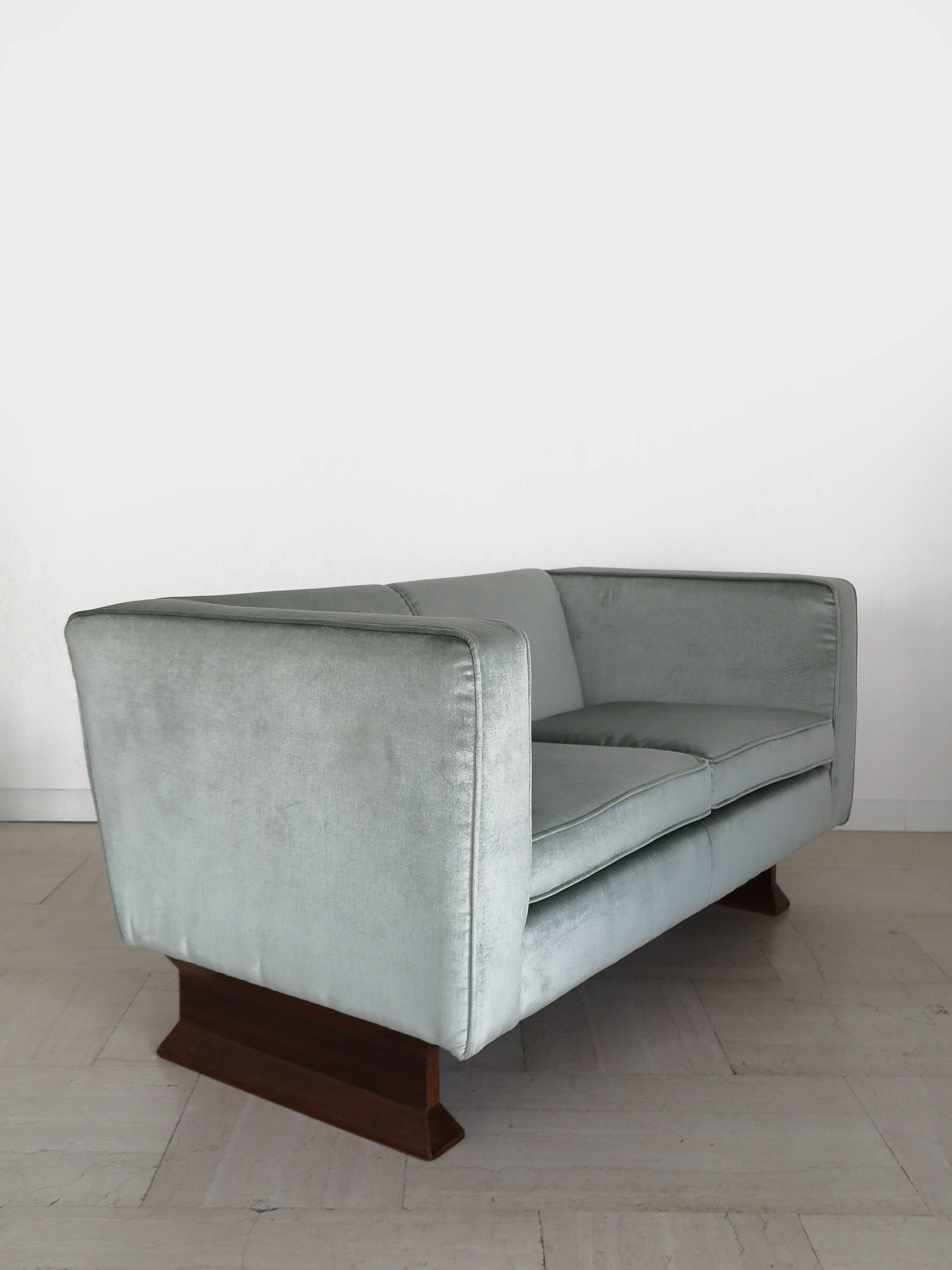 Canapé 2 places en velours Franco Albini pour Poggi, modèle DV33, Italie, années 1960.