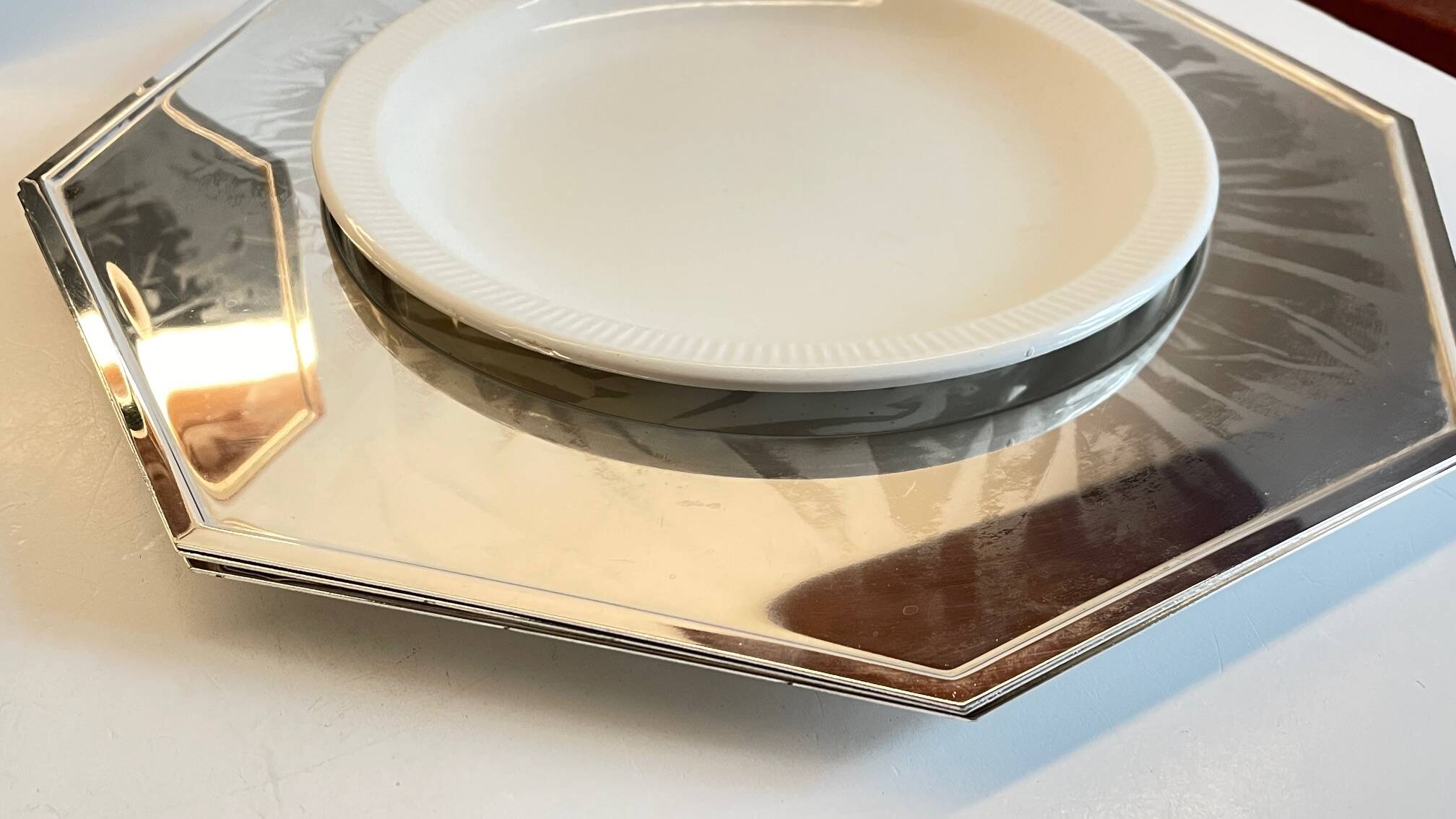 6 Vintage Silver-Plated Metal Plates and Dishes