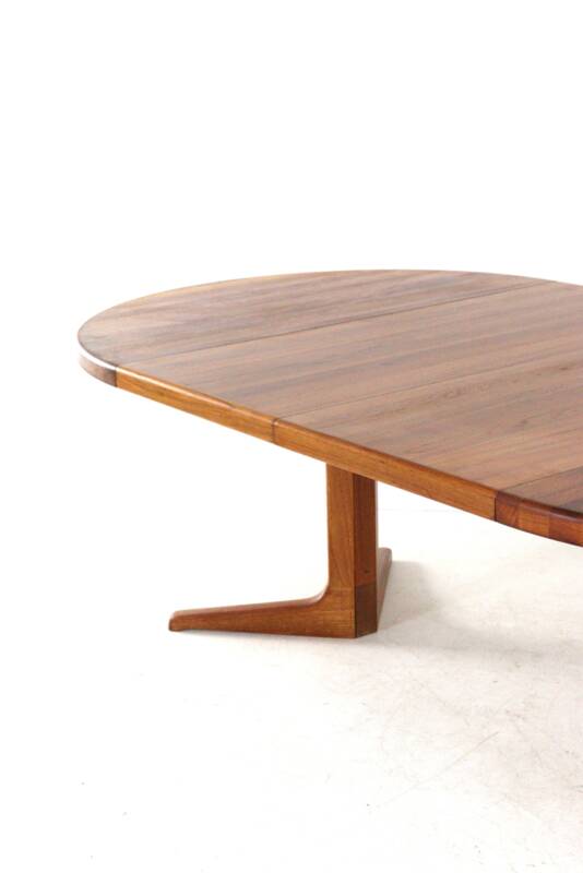 Table à manger extensible ronde 'Arden' 2x - teck - style mid-century moderne
