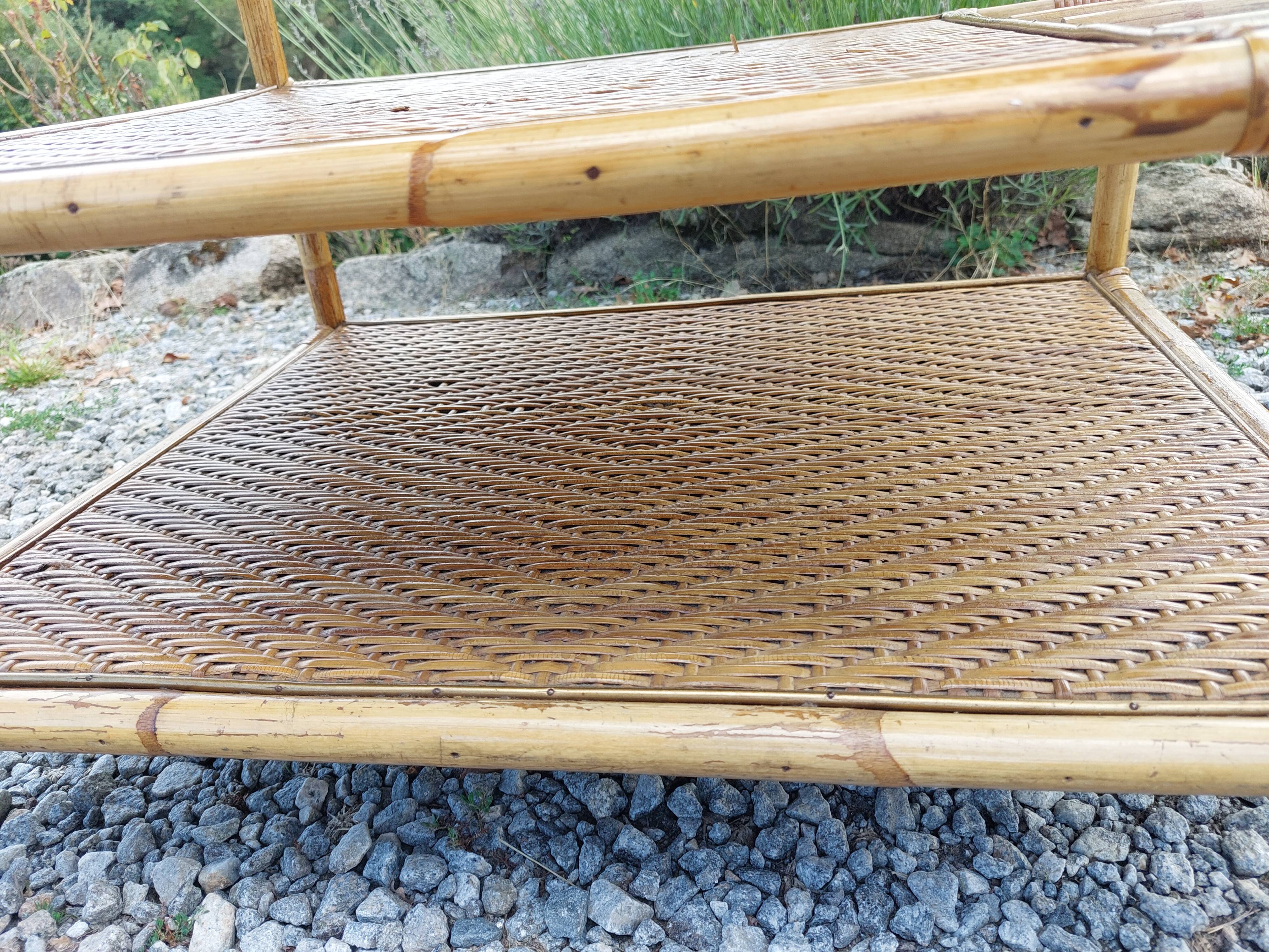 wheeled wicker dessert trolley, console, vintage
