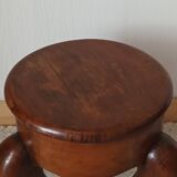 20th-century walnut tripod stool