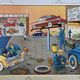 School poster 1960 framed double-sided n14bis The butcher charcutier- n 15 The garage