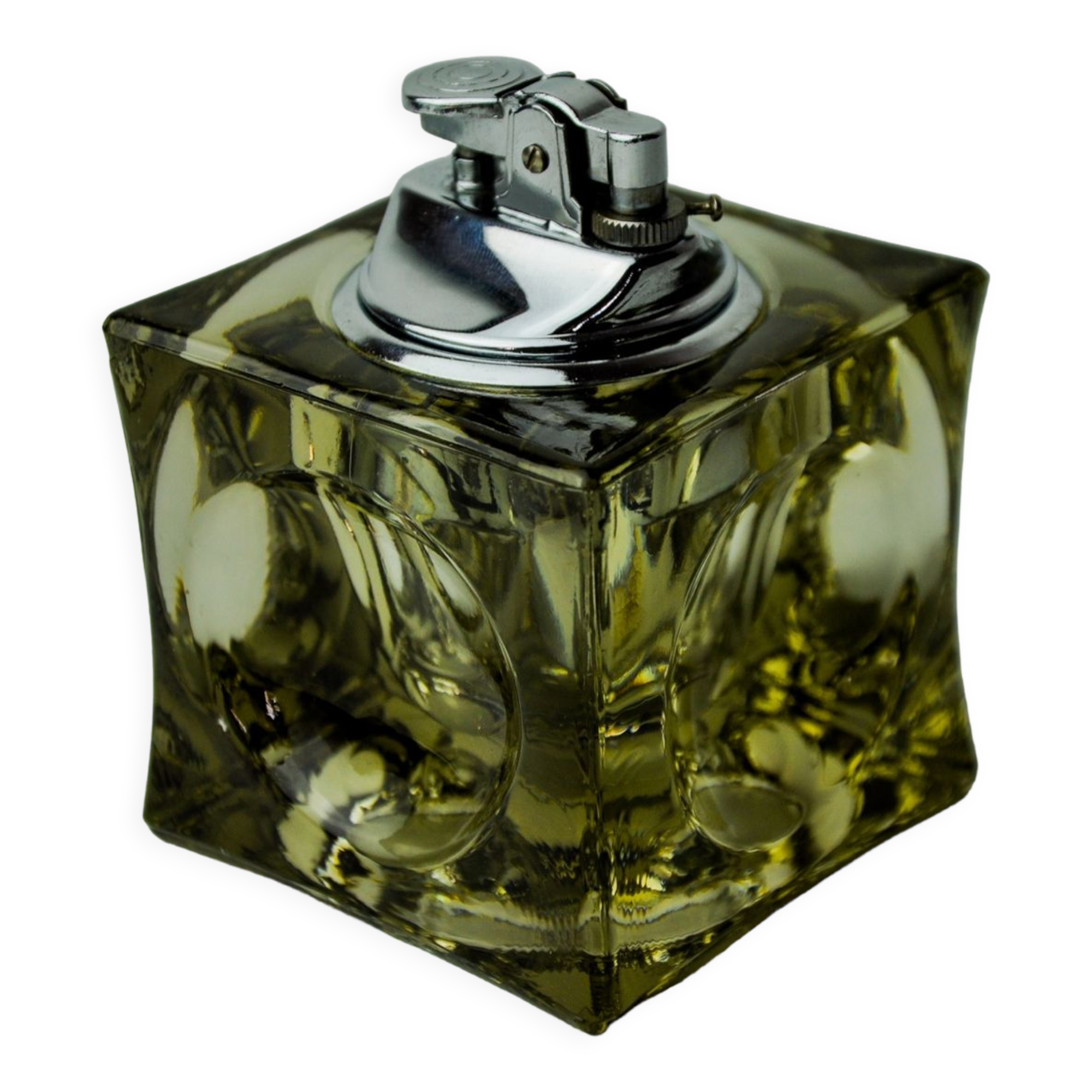 Magnifying glass lighter by Antonio Imperatore, black Murano glass, Italy, 1970