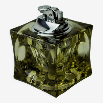 Briquet loupe par Antonio Imperatore, verre de murano noir, italie, 1970