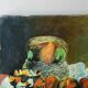 Oil painting on canvas, still life with fruit, signed