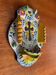 Vintage glazed terracotta holy water font