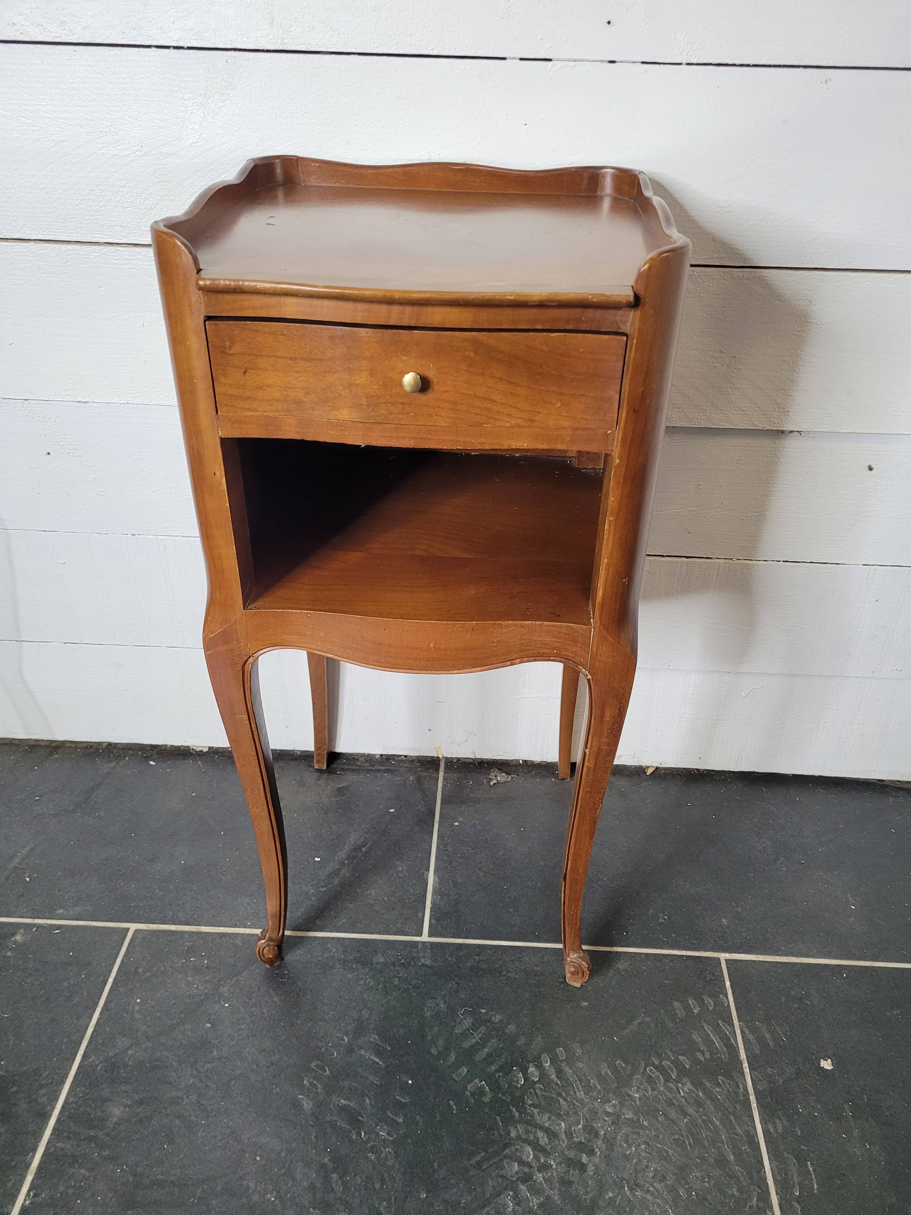Louis XV style bedside table in cherry wood