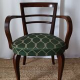 Art deco mahogany bridge armchair