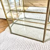 Wall showcase XXL brass glass and mirror 1960